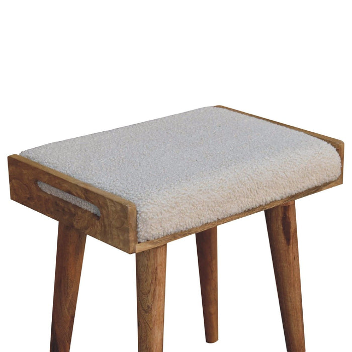 Boucle Tray Style Footstool - Cream