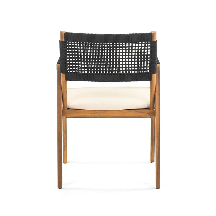 Outdoor 3 Pieces Acacia Wood Dining Set With Cushions