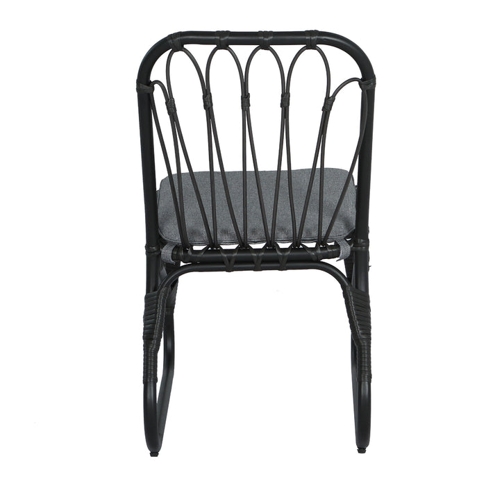 Outdoor Wicker Dining Chairs With Washable Cushion (Set of 2)