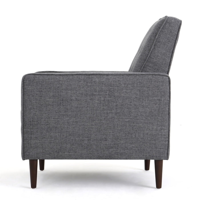 Mid-Century Modern Recliner With Button Tufted Waffle Stitch
