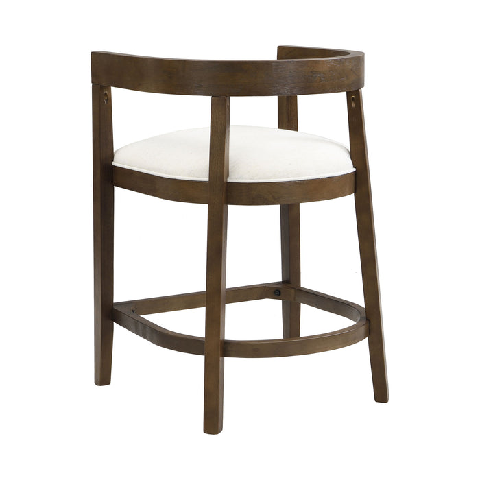 Modern Rubberwood Counter Stool Set With Upholstered Seats