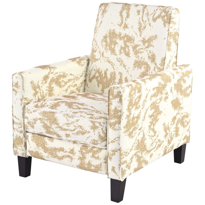 Push Back Upholstered Recliner Armchair