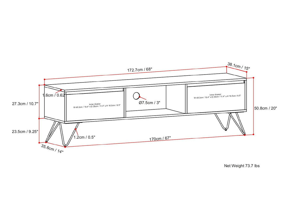 Hunter - Handcrafted TV Media Stand - Natural