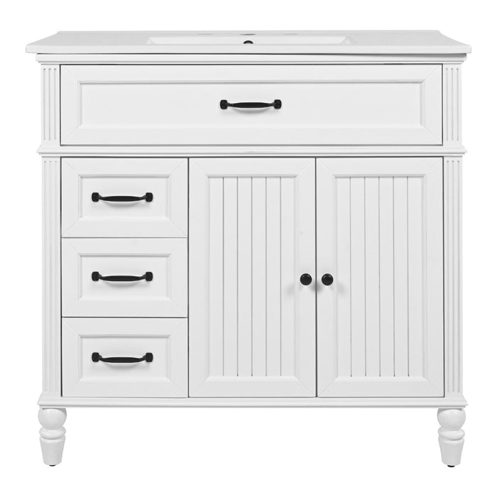 Bathroom Vanity With Sink, Freestanding Cabinet & Drawers