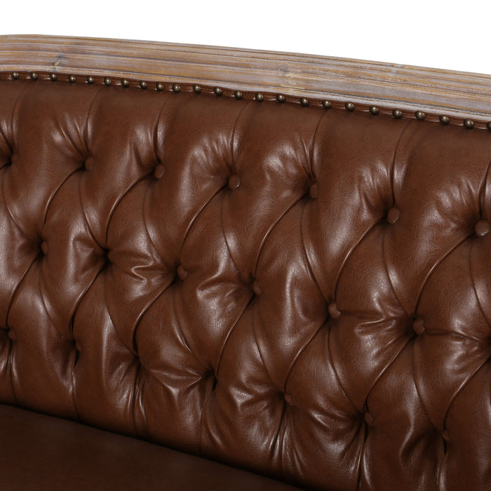 French Country Chesterfield Style Tufted Loveseat
