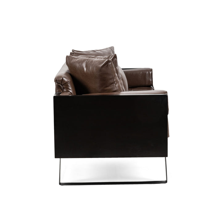 Contemporary Oversized Loveseat With Accent Pillow