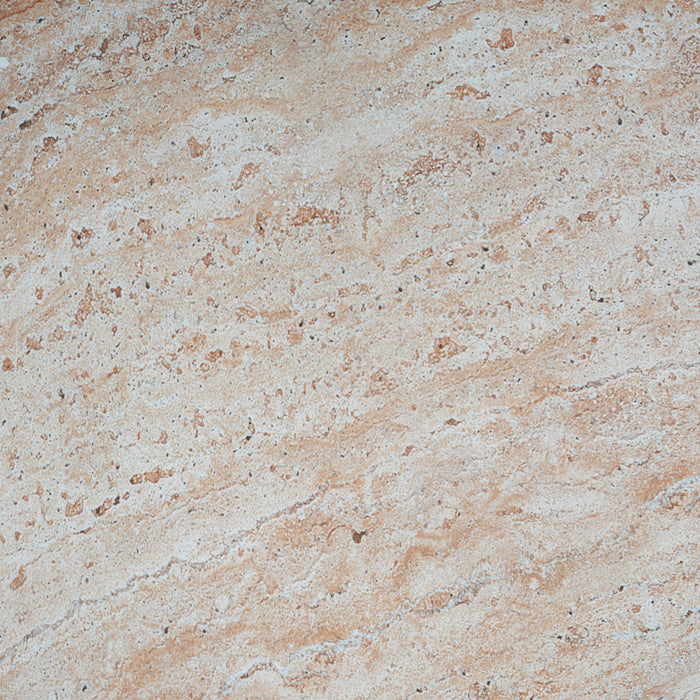 Outdoor / Indoor Lightweight Concrete Side Table With Travertine - Beige