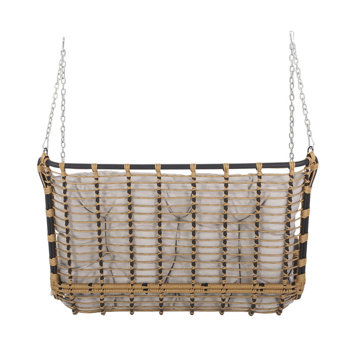 Arruda - Outdoor Wicker Porch Swing With Cushions