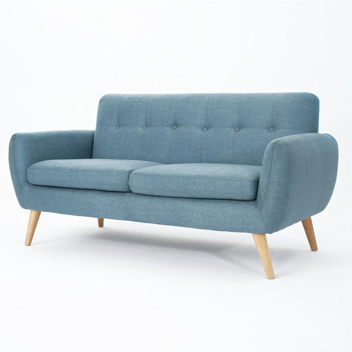 Modern Loveseat Sofa With Button Tufted Backrest