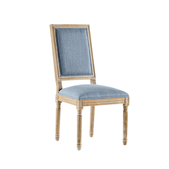 French Country Style Dining Chair With Upholstered Seating And Fluted Legs
