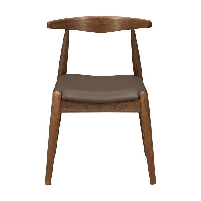 5 Piece Dining Set With 1 Table And 4 Upholstered Chairs - Brown / Walnut