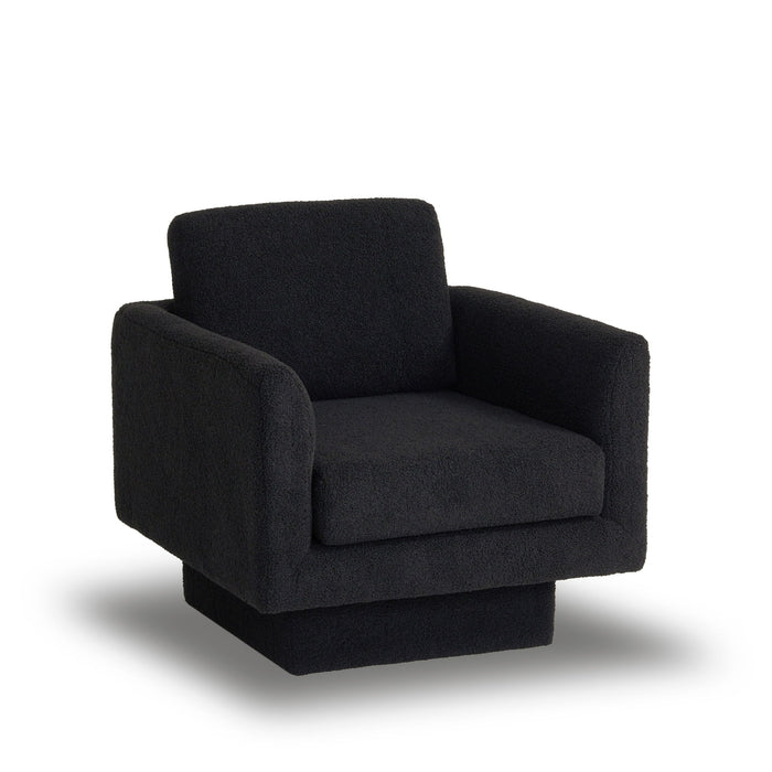 360° Modern Swivel Accent Chair Round Armchair, Thick Padded Single Lounge Sofa Upholstered Comfy