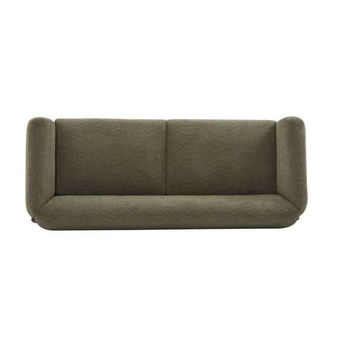Contemporary Boucle Sherpa Sofa With Birch Wood Legs