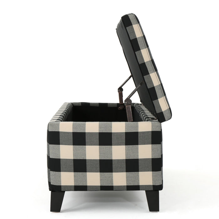 Contemporary Storage Ottoman With Seating And Storage - Black
