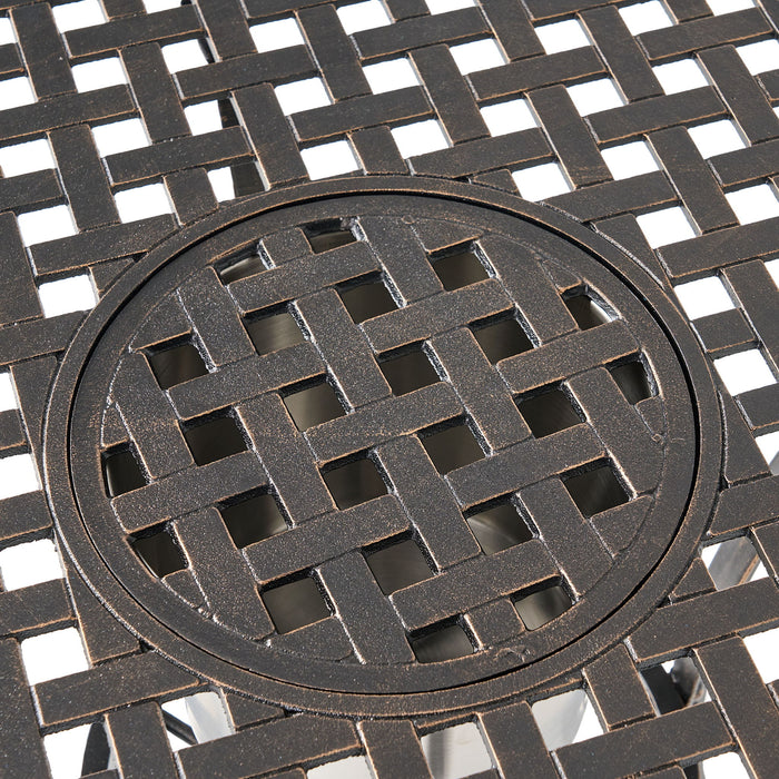 3 Piece Outdoor Aluminium Cast Bistro Set With Ice Bucket - Copper