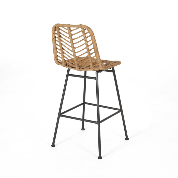 Sawtelle - Outdoor Wicker Barstools (Set of 2)