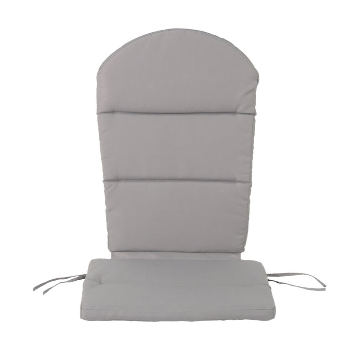 Outdoor Adirondack Chair Cushion With Water Resistant Fabric And Ties - Gray