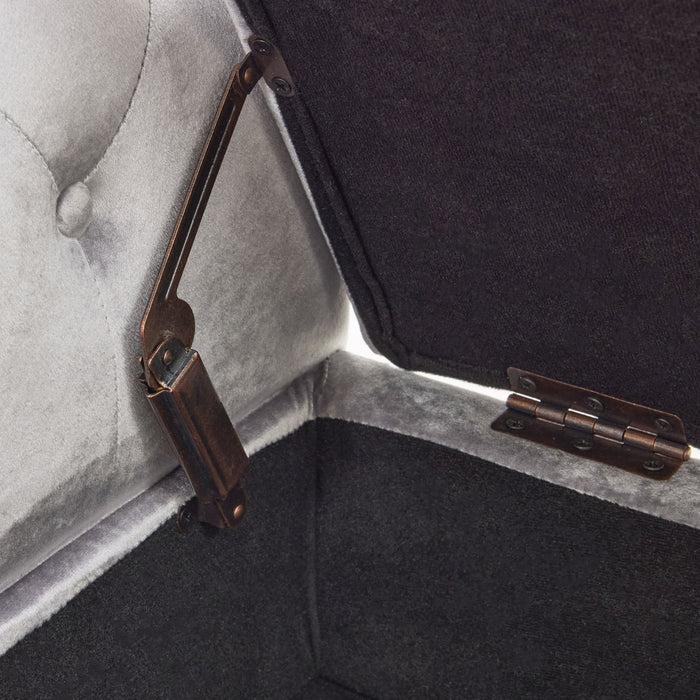 Luxurious Velvet Multifunctional Storage Ottoman Bench With Pillow