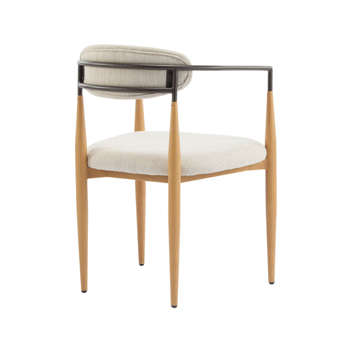 Modern Luxe Dining Arm Chair Set With Upholstery