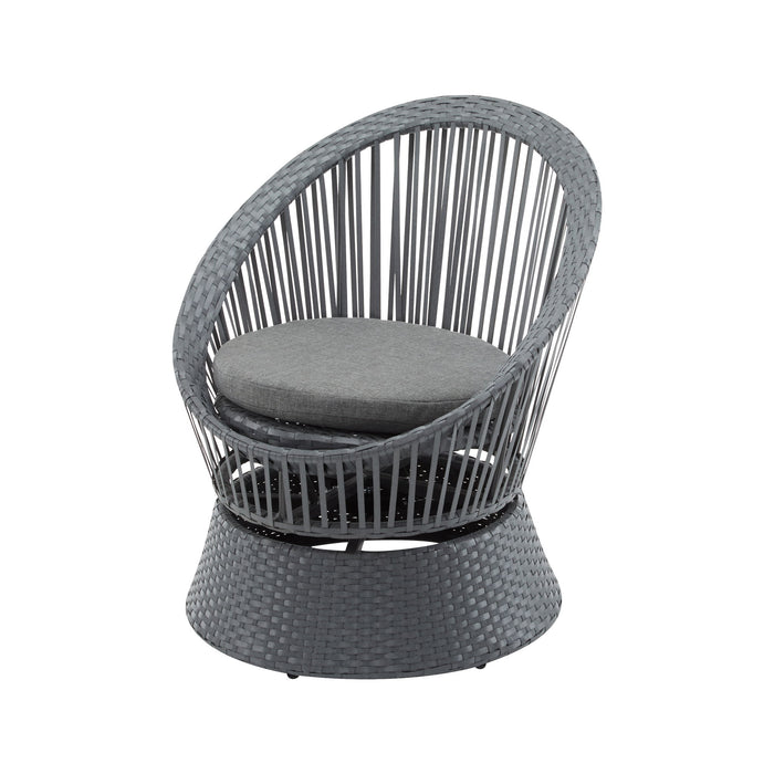 Modern Swivel Wicker Lounge Chair With Round Design