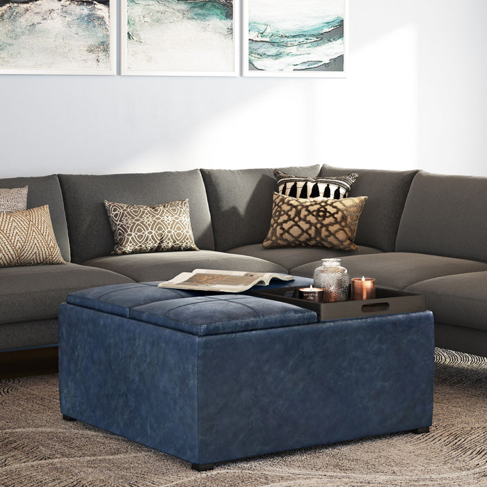Avalon - Square Coffee Table, Storage Ottoman