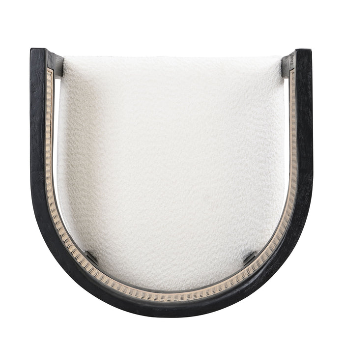 Contemporary Dining Chair Set With Rattan Backrest