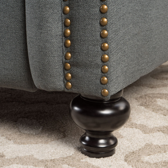 Accented Push Back Recliner Chair With Rolled Arms, Enjoy Cocooning Comfort