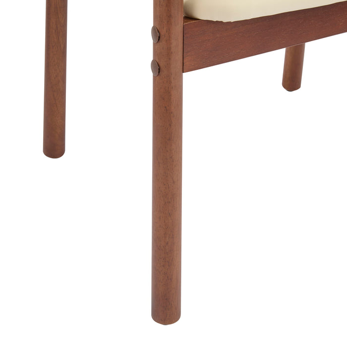 Dining Room Chairs, Ideal For Home & Kitchen (Set of 2) - Beige / Dark Walnut