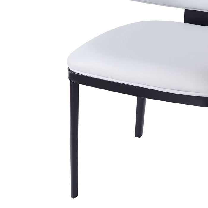 7 Pieces Contemporary Dining Set With Faux Leather Chairs