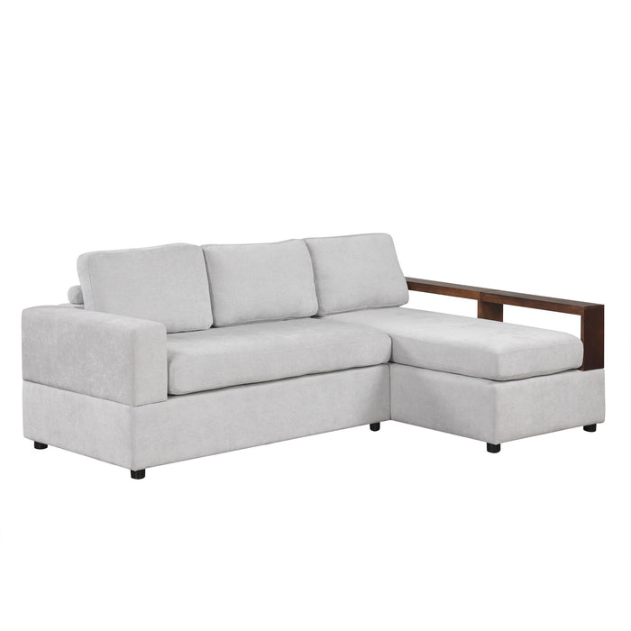 Sectional Sofa Upholstered Sofa Couch With Reversible Armrests For Living Room