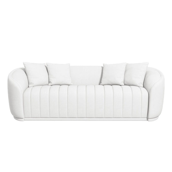 Markus - Mid-Century Modern Luxury Tight Back Couch - White