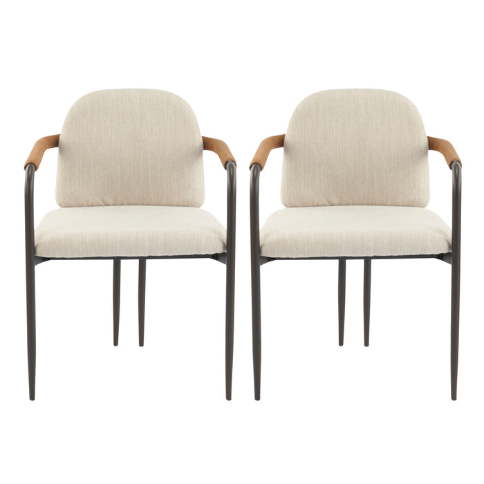 Modern Dining Chair Set With Durable Iron Frame And Comfortable Fabric Upholstery