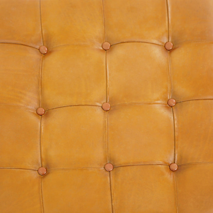 Mark - Tufted Square Genuine Leather Upholstered Ottoman