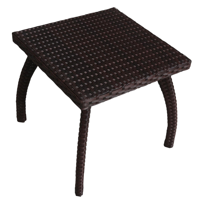 Luminant - Outdoor Side Table With Iron Frame - Brown