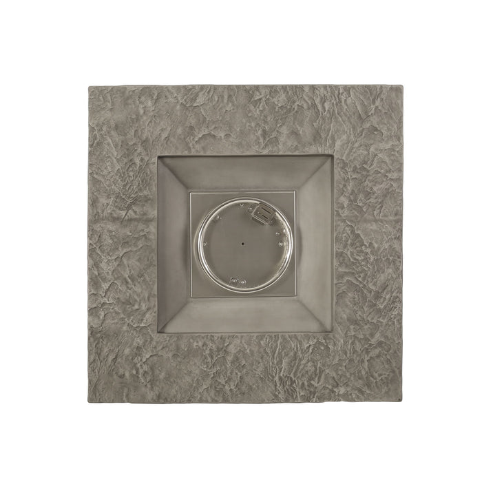 Classic Design Square Fire Pit With Top And 40, 000 Btu Heat Output - Stone Gray
