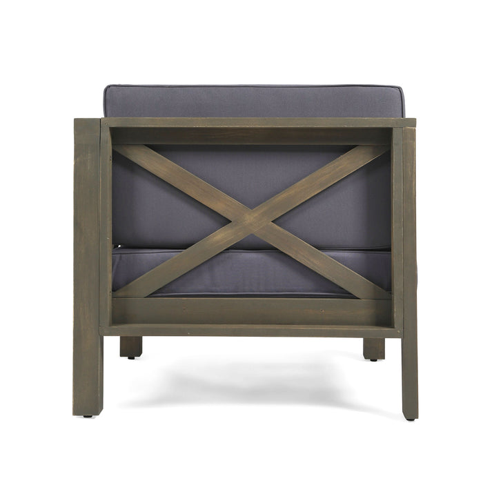 Brava - X Back 2 Seater Sectional Loveseat With Coffee Table