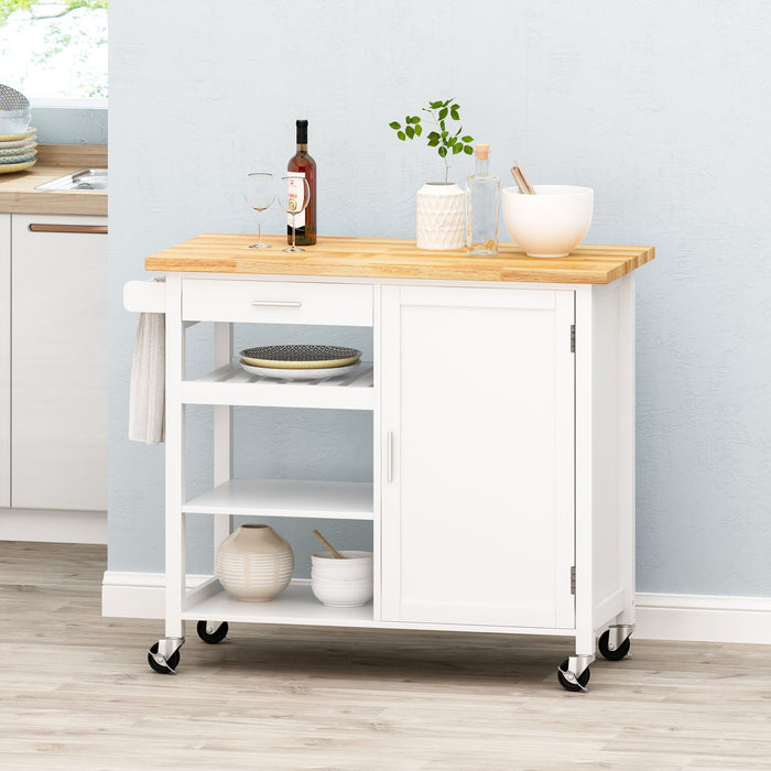 Contemporary Design Kitchen Cart With Wheels