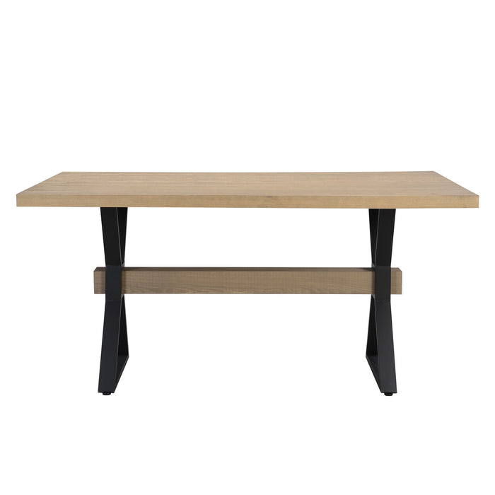 Elevated - Farmhouse Dining Table With X Shaped Legs - Light Ash
