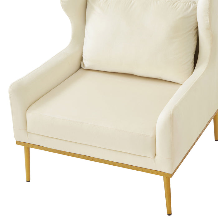 Elegant Curved Armrest Accent Armchair