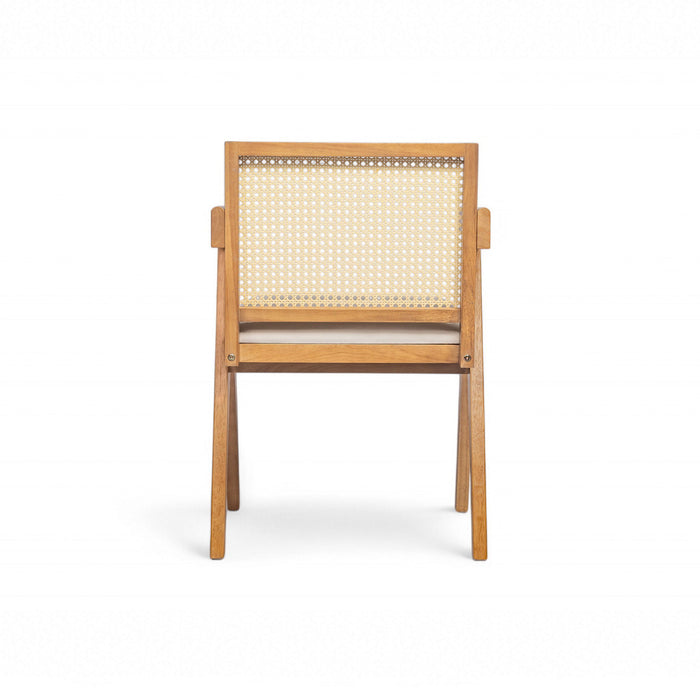 Chandigarh Farmhouse Style Cane Upholstered Dining Chairs (Set of 2)