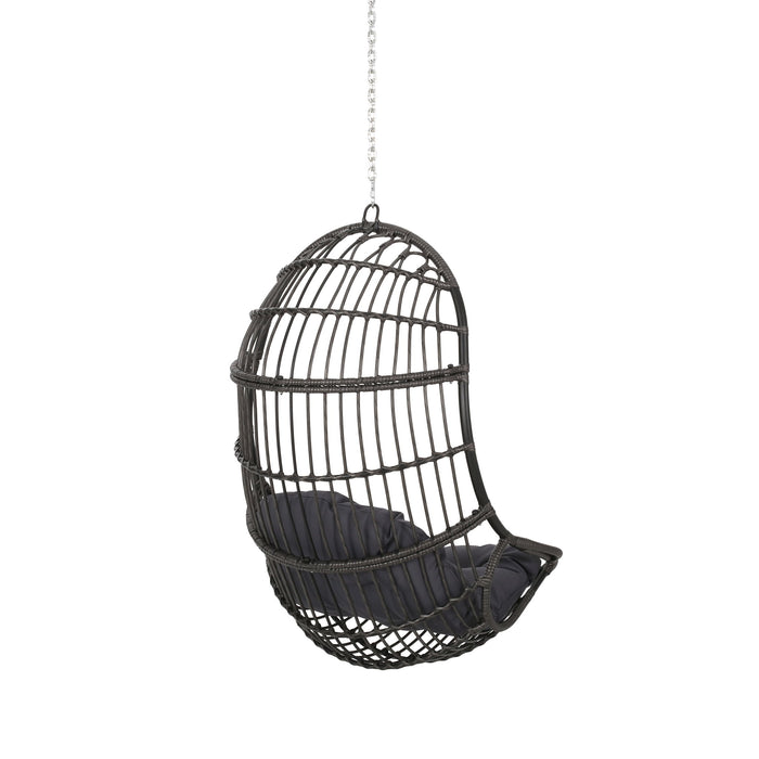 Rustic Hanging Basket Chair With Cushion