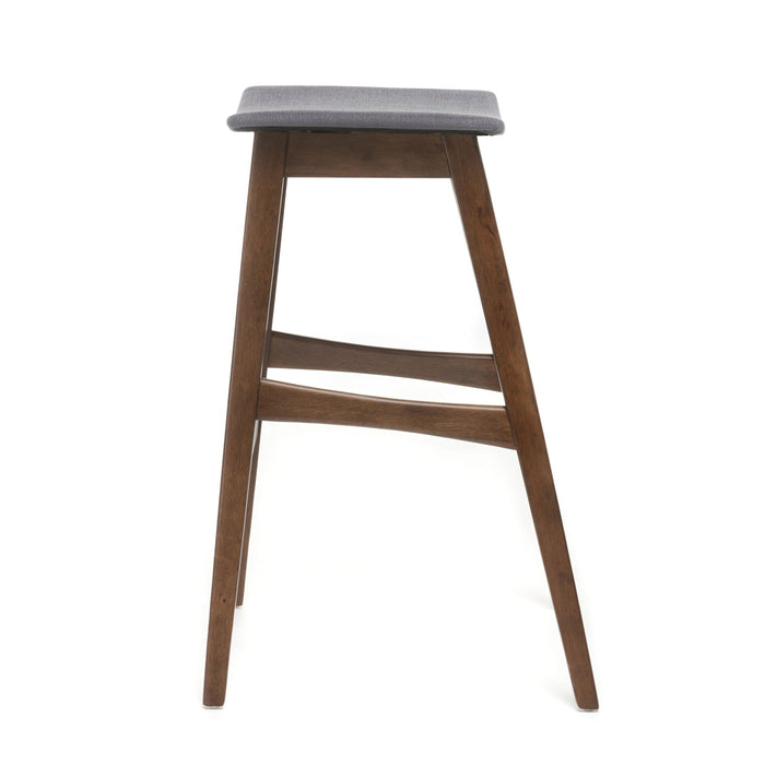 Mid Century Modern Bar Stool Set With Upholstered Seating
