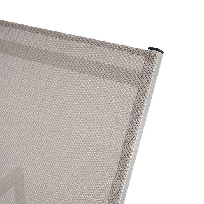 Hargrove - Outdoor Patio Aluminun Chaise Lounge, Outdoor Mesh Seat - Natural / Silver