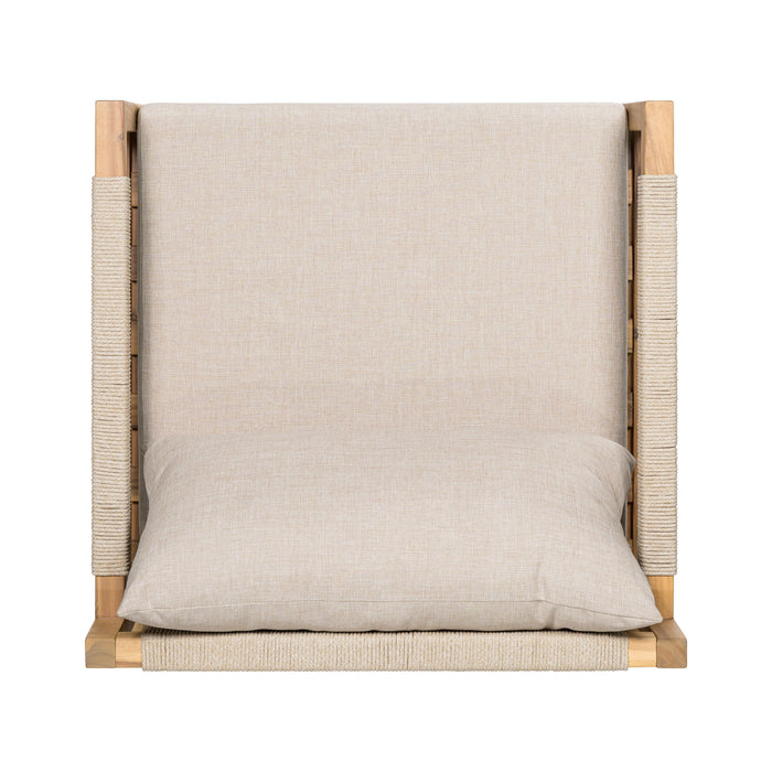 Rope Outdoor Leisure Chair (Set of 2) - Acacia Wood / Beige
