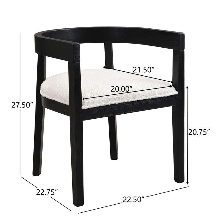 Elegant 7 Piece Dining Set With Cushioned Seats - Beige / Black