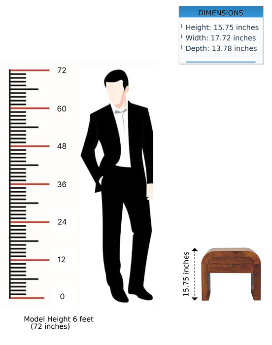 Mini Darcy - Nightstand With Curved Edges