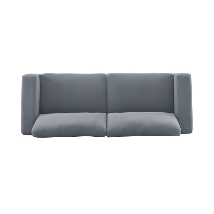 Modern Square Arm Sofa With Soft Fabric Upholstery, Deep Cushions