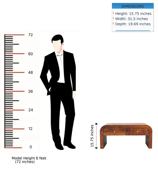 Darcy - Coffee Table, 2 Drawer - Chestnut