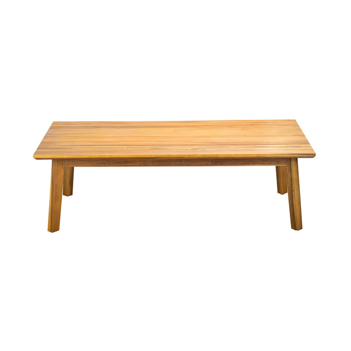 Porto - Outdoor Loveseat & Table - Beige / Teak