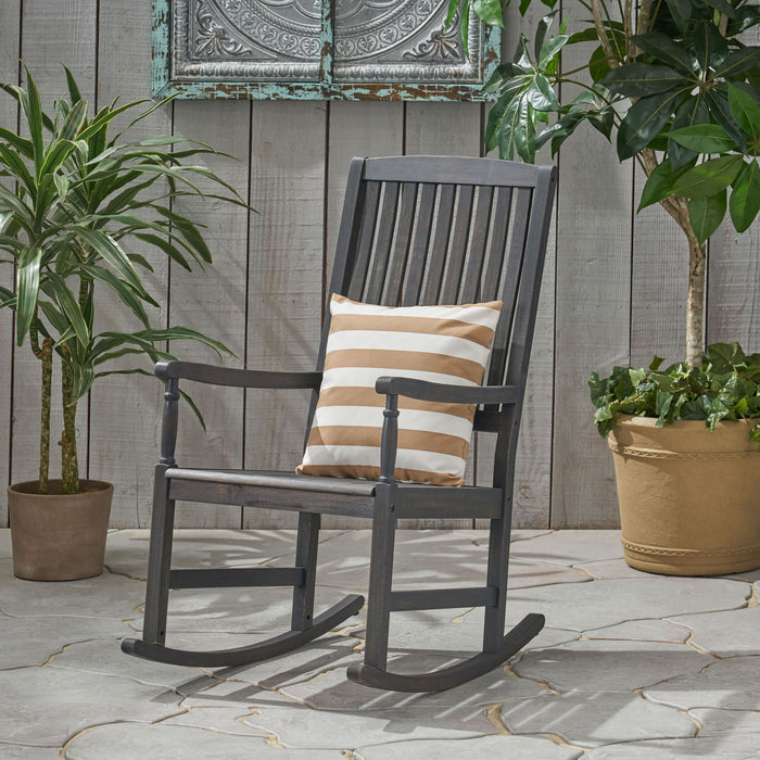 Muse - Outdoor Acacia Rocking Chair With Slat Design - Teak